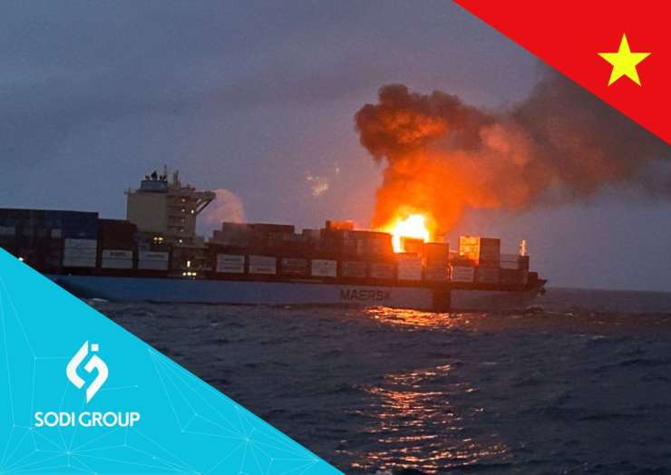 Fire breaks out on Maersk container ship